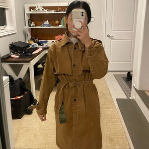 Brown jean trench coat